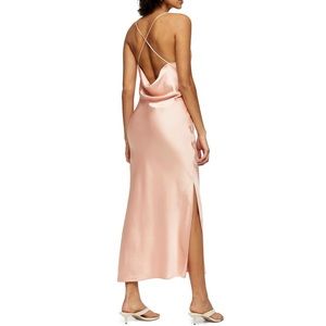 Topshop Cowl Back Satin Slip Dress
